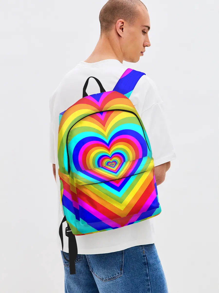 Рюкзак джинсовый / Цветные сердца | Colored hearts