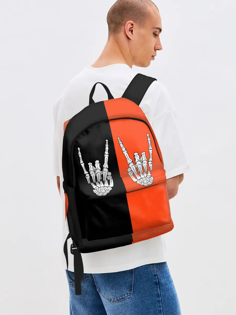 Рюкзак джинсовый / Ладошки скелета