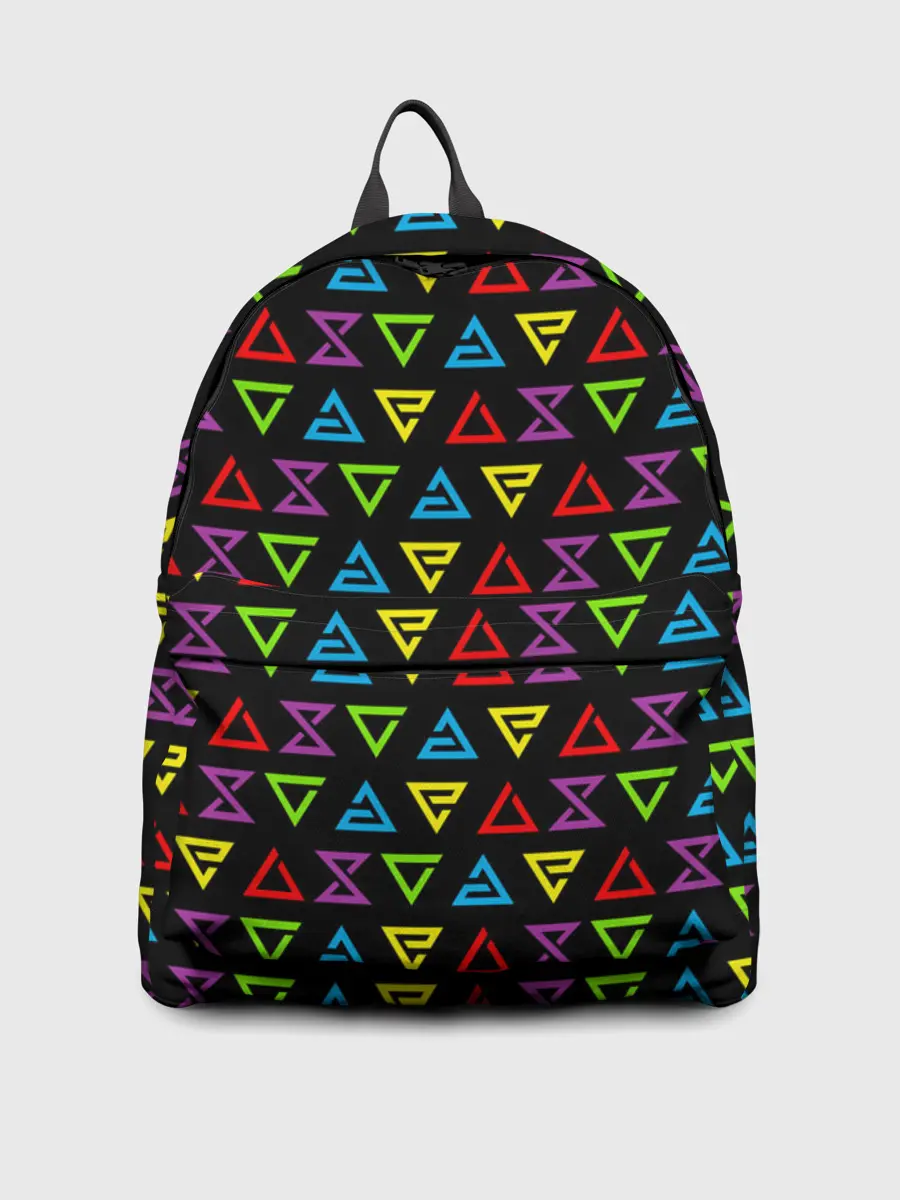 Рюкзак джинсовый / ВЕДЬМАК ЗНАКИ ПАТТЕРН ЦВЕТНОЙ | THE WITCHER