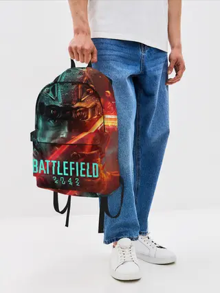 Рюкзак джинсовый / Battlefield 2042 Soldier face