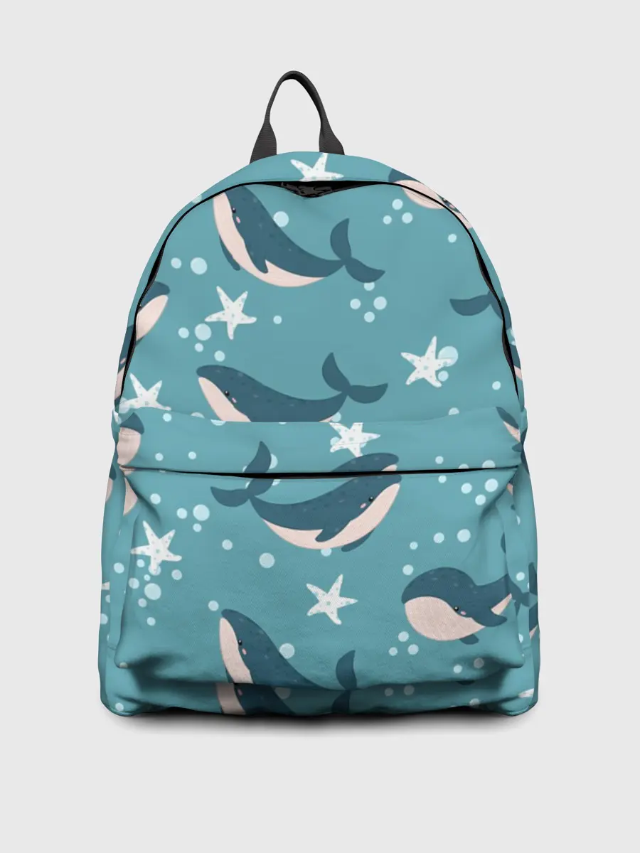 Рюкзак джинсовый / Киты