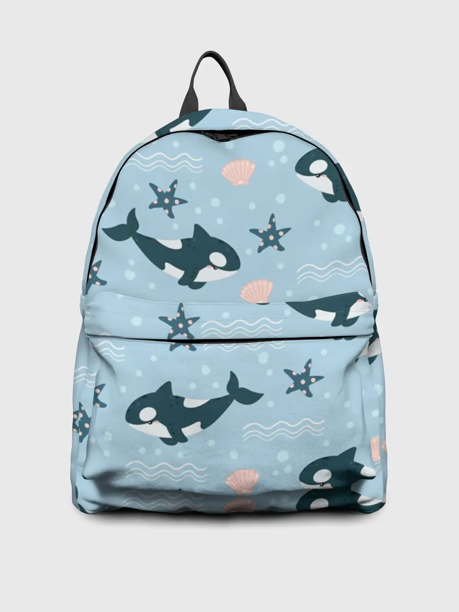 Рюкзак джинсовый / Косатки киты