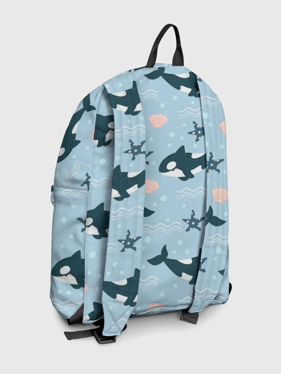 Рюкзак джинсовый / Косатки киты