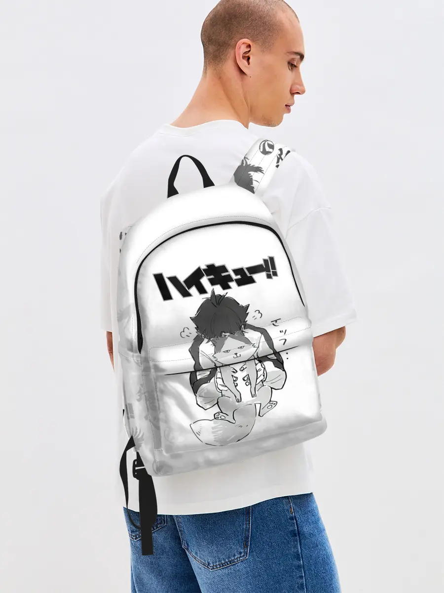 Рюкзак джинсовый / Haikyu!! Кошка Некома