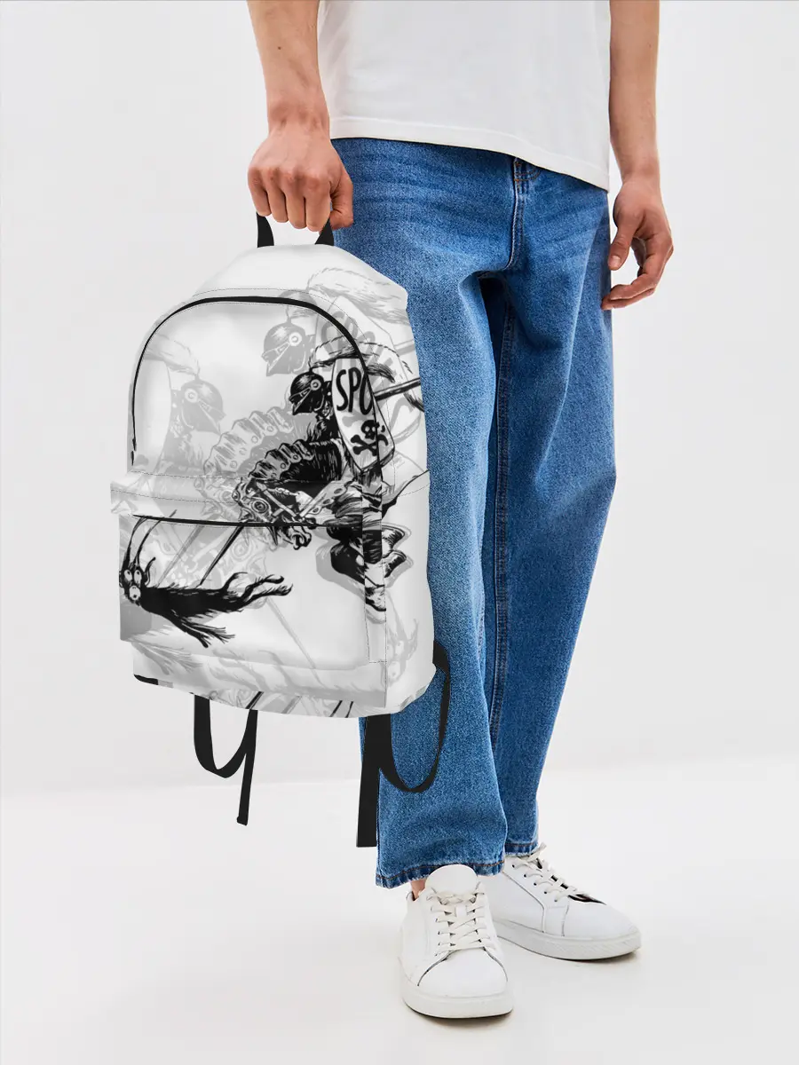 Рюкзак джинсовый / Всадник и чёрт