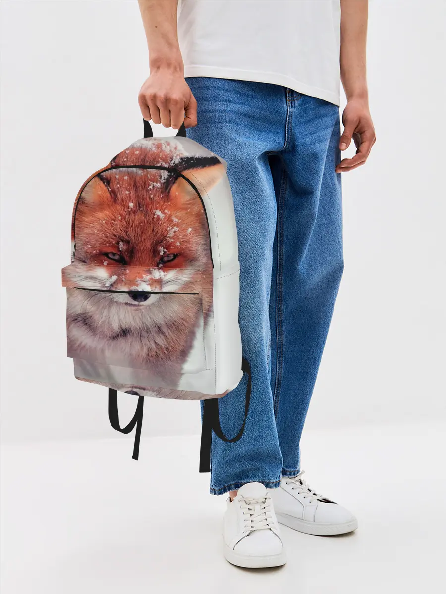 Рюкзак джинсовый / Лисица и снег