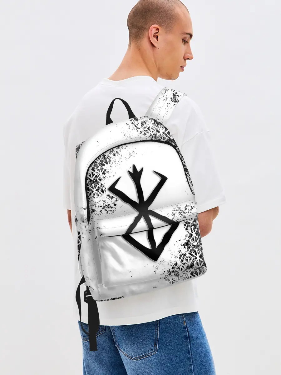 Рюкзак джинсовый / БЕРСЕРК logo ч/б