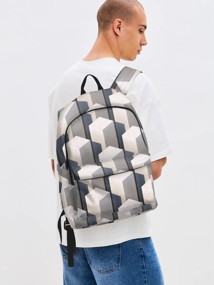 Рюкзак джинсовый / ГрафиЧеские Кубы