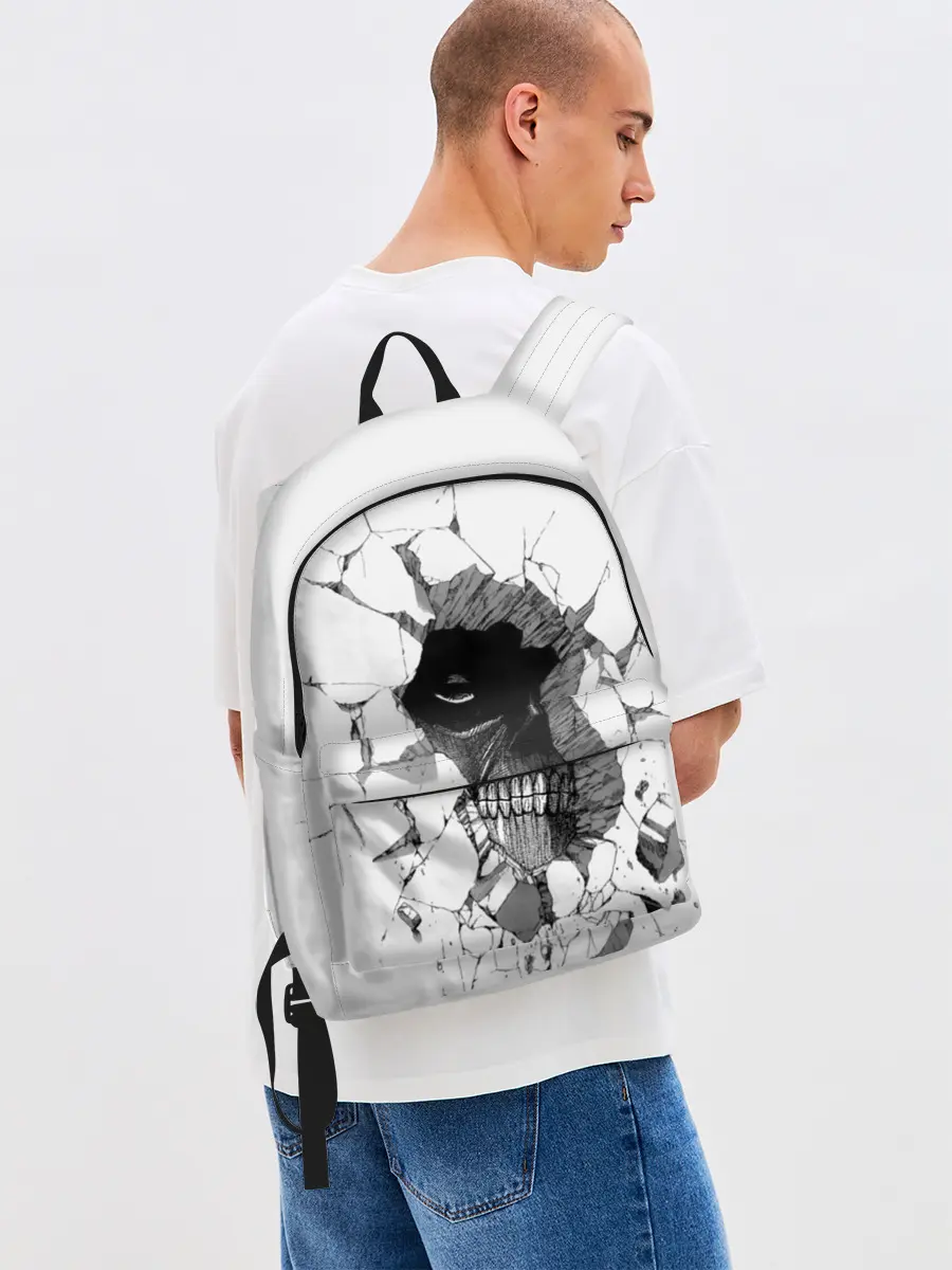 Рюкзак джинсовый / Из стены смотрит на Эрена