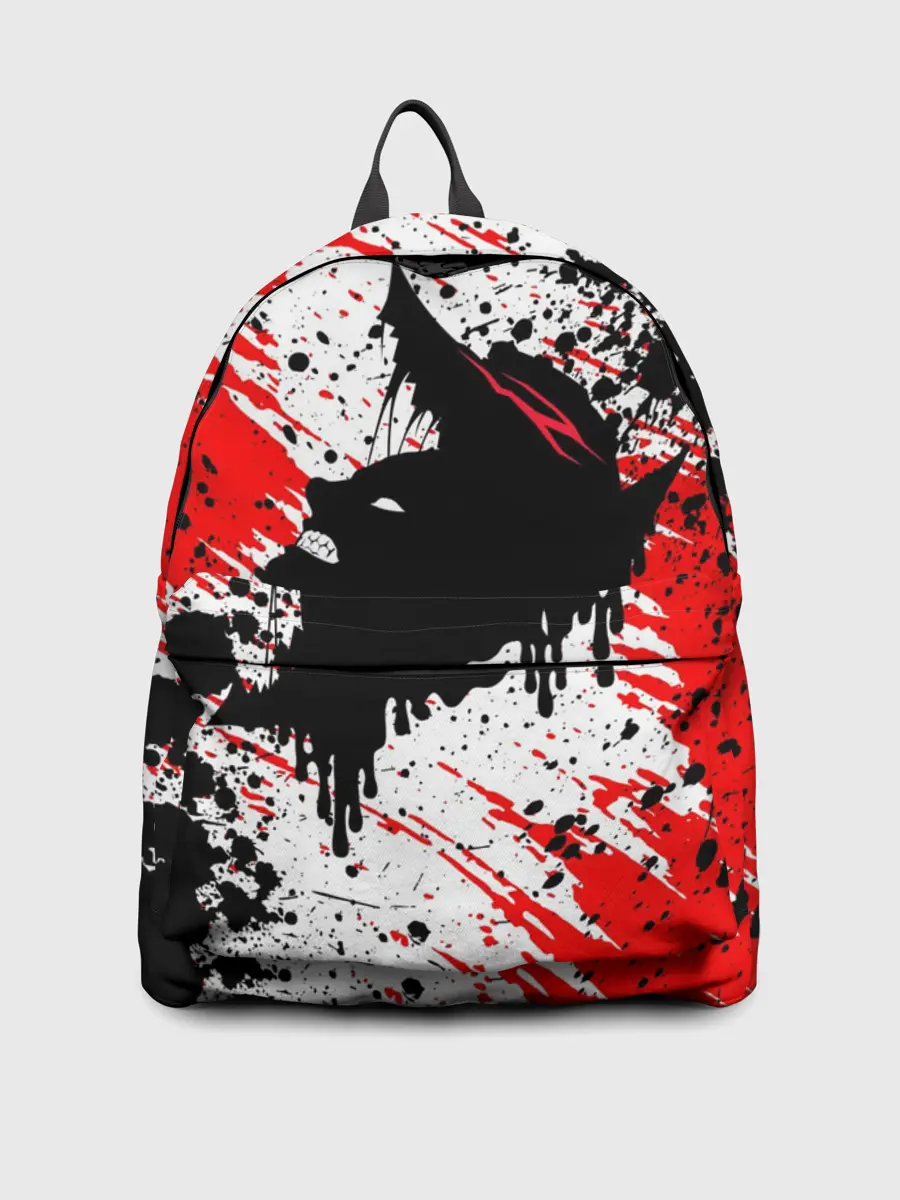 Рюкзак джинсовый / БЕРСЕРК краска брызги