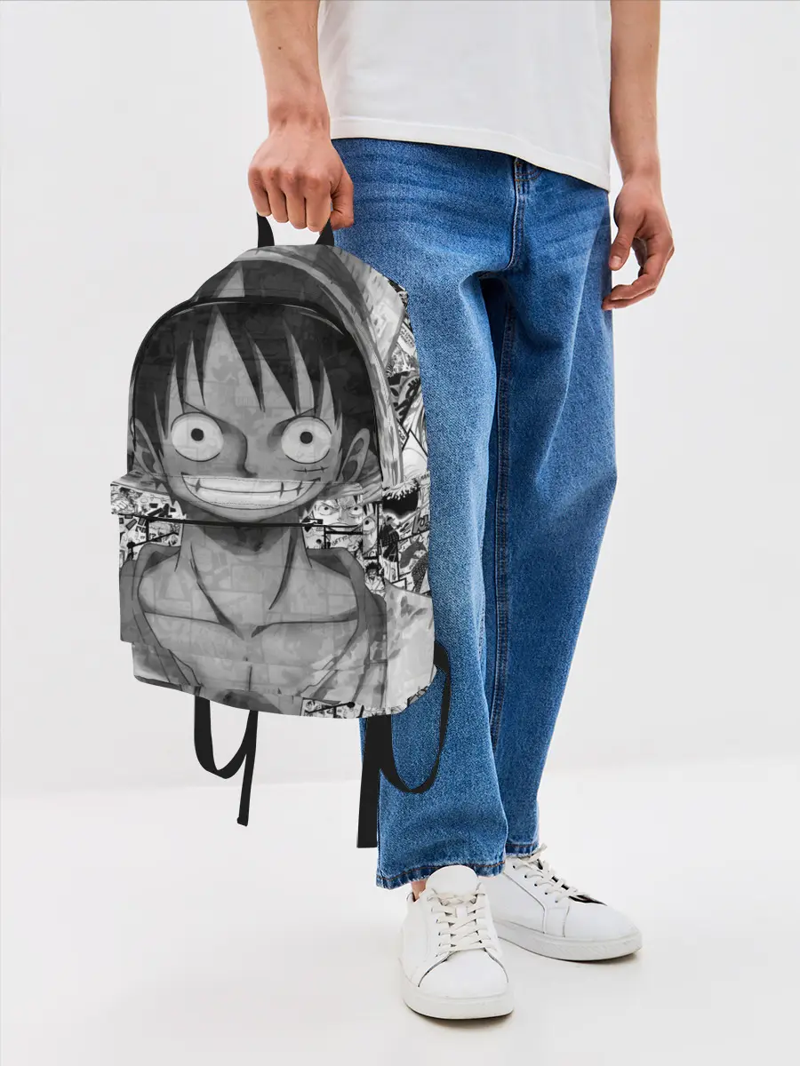 Рюкзак джинсовый / Луфи улыбается one piece