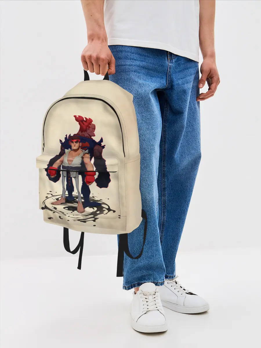 Рюкзак джинсовый / Рю и Акума