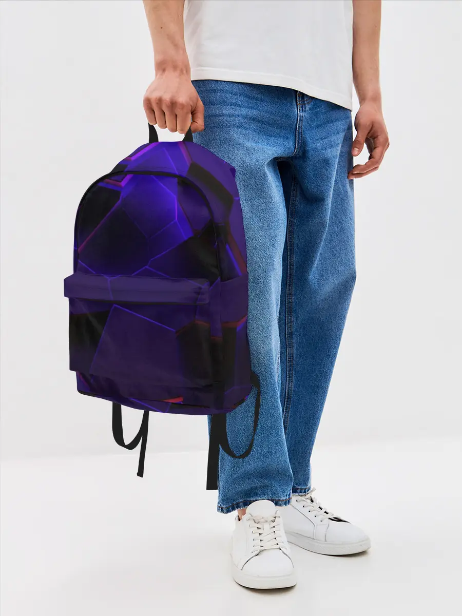 Рюкзак джинсовый / СИНИЕ ПЛИТЫ 3D