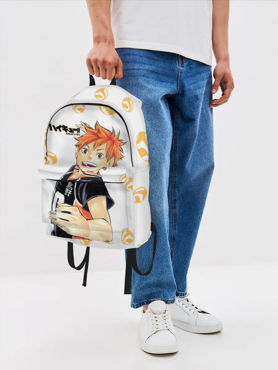 Рюкзак джинсовый / Мощный удар Шоё Хината Haikyuu!!