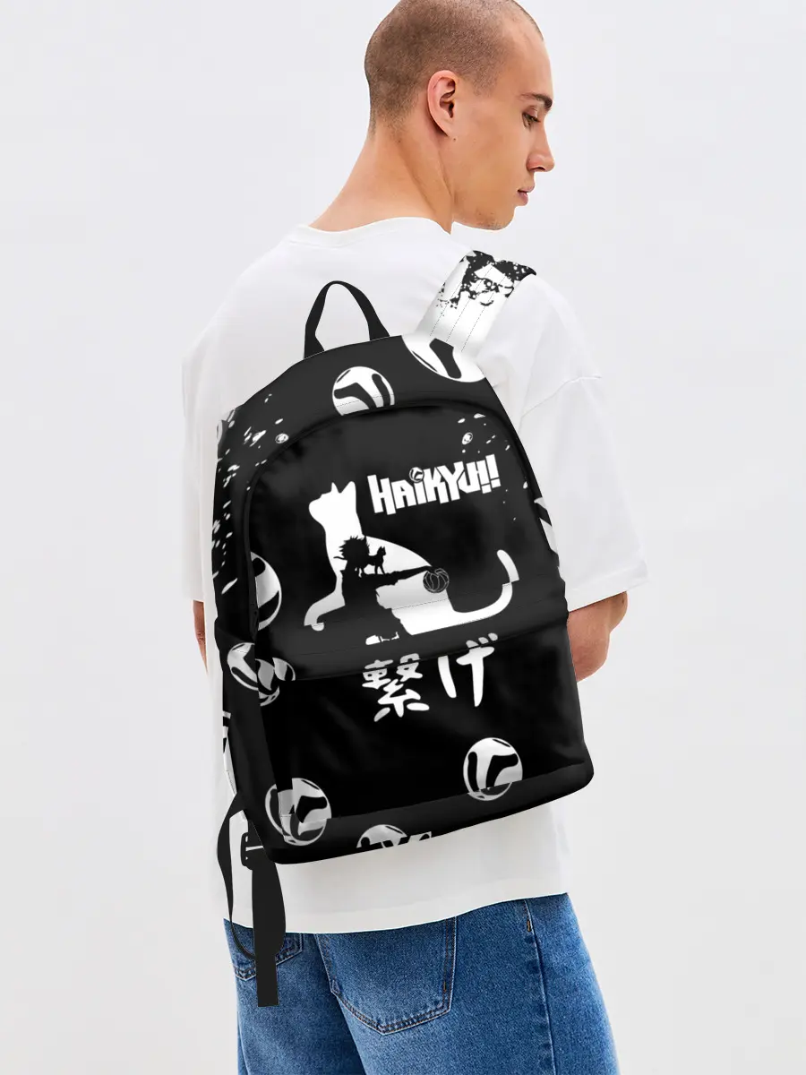 Рюкзак джинсовый / Старшая Некома коты Haikyuu!!