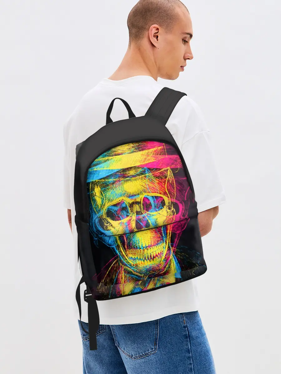 Рюкзак джинсовый / Череп-анаглиф