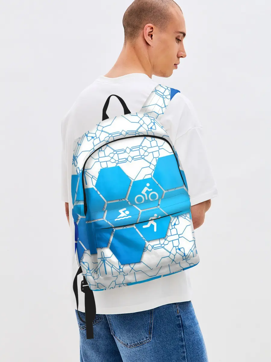 Рюкзак джинсовый / Плыви, Крути, Беги