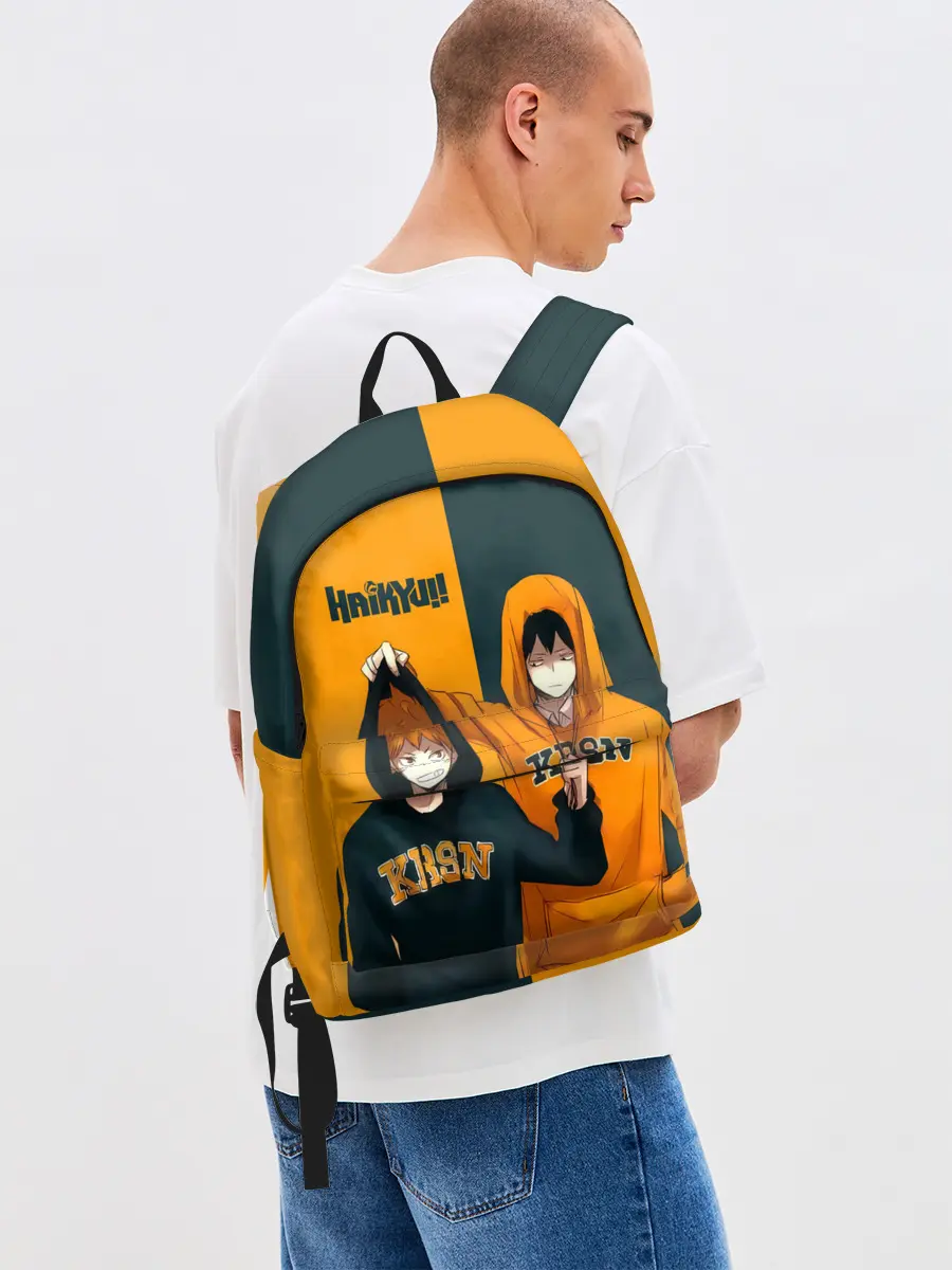 Рюкзак джинсовый / Хината и Кагеяма из Карасуно