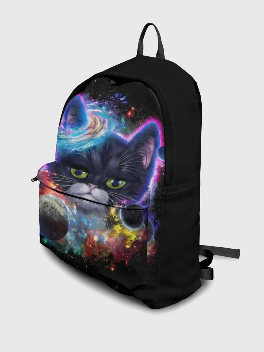 Рюкзак джинсовый / Космический котик и планеты