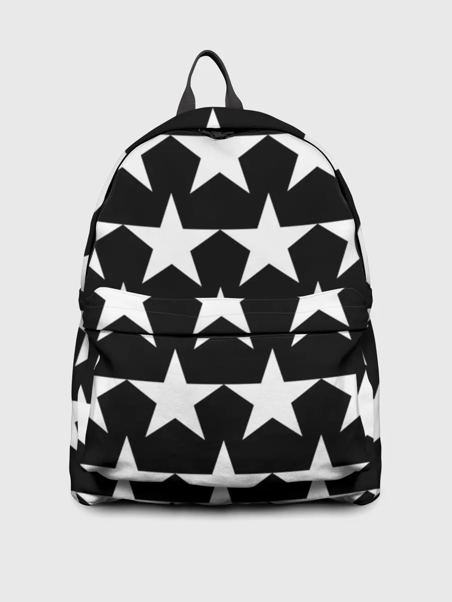 Рюкзак джинсовый / Белые звёзды на чёрном фоне 2