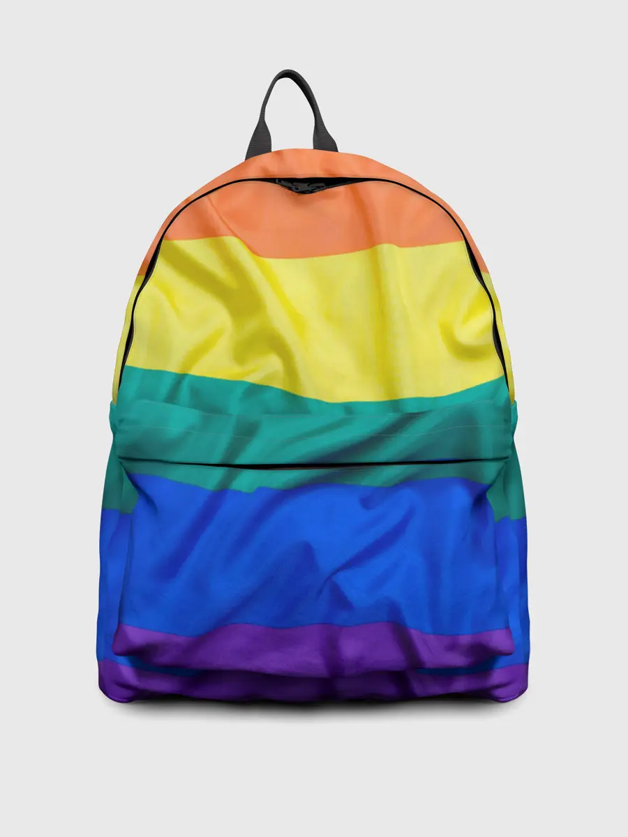 Рюкзак джинсовый / Радуга - мятая ткань полотно