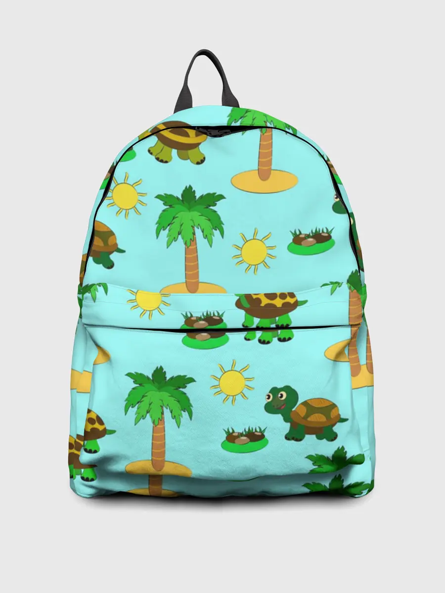 Рюкзак джинсовый / черепашки и пальмы