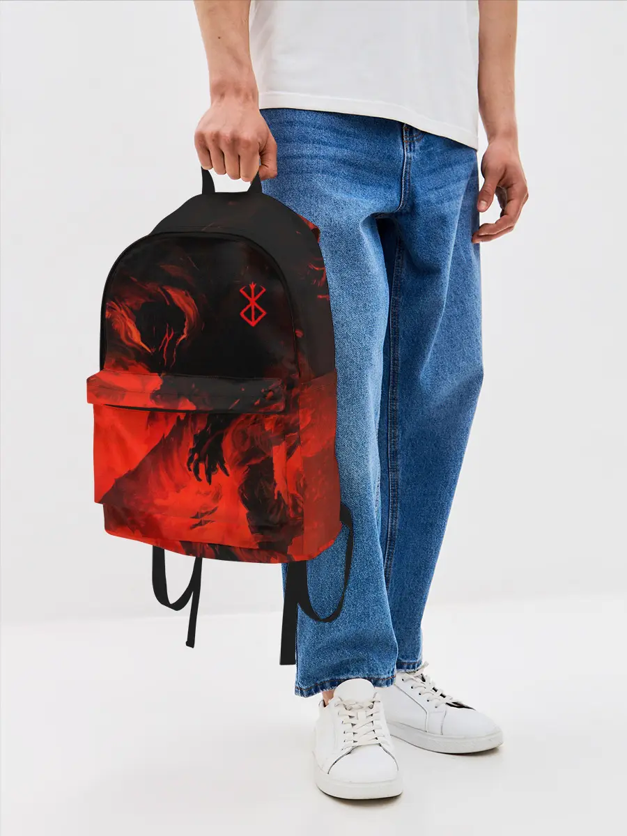 Рюкзак джинсовый / БЕРСЕРК красками