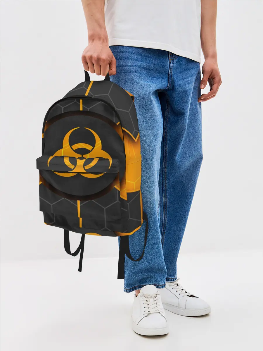 Рюкзак джинсовый / ХИМИЧЕСКАЯ ОПАСНОСТЬ 3D
