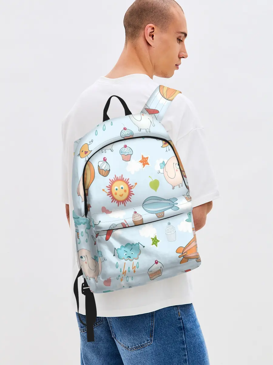 Рюкзак джинсовый / Детские рисунки