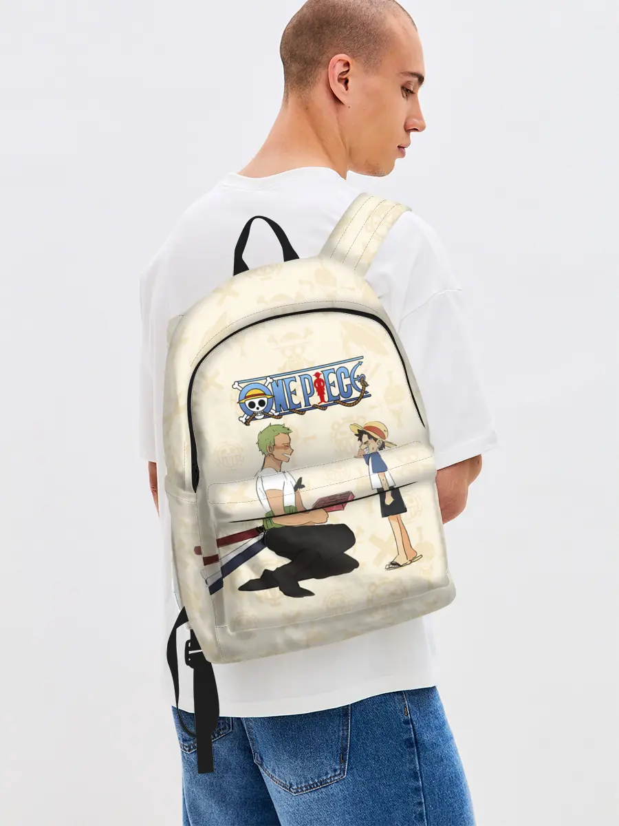 Рюкзак джинсовый / Ророноа Зоро и малыш Манки Д. Луффи