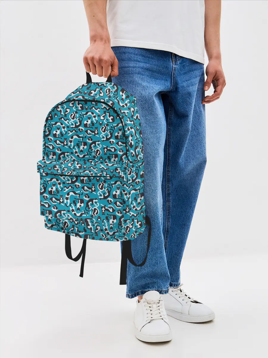 Рюкзак джинсовый / Котики