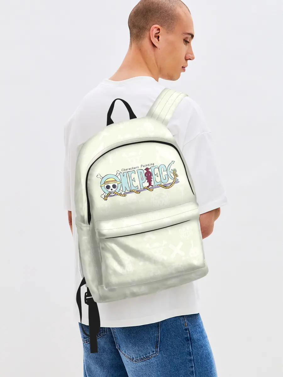 Рюкзак джинсовый / Эмблемы One Piece. Большой куш