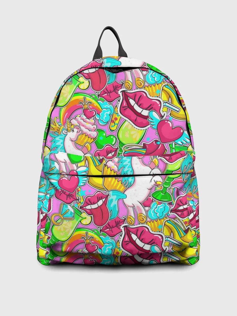 Рюкзак джинсовый / Губы фреш