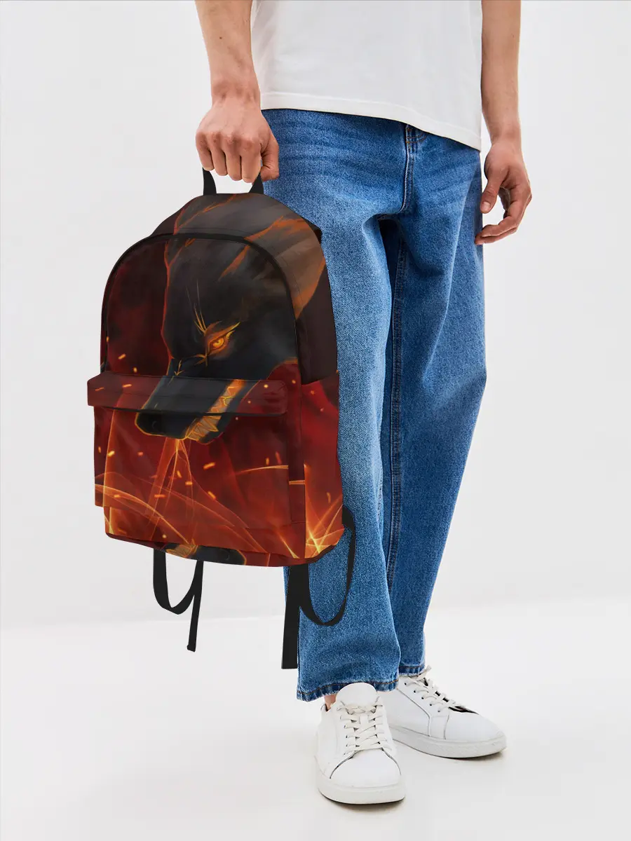 Рюкзак джинсовый / ОГНЕНЫЙ ВОЛК, 3d