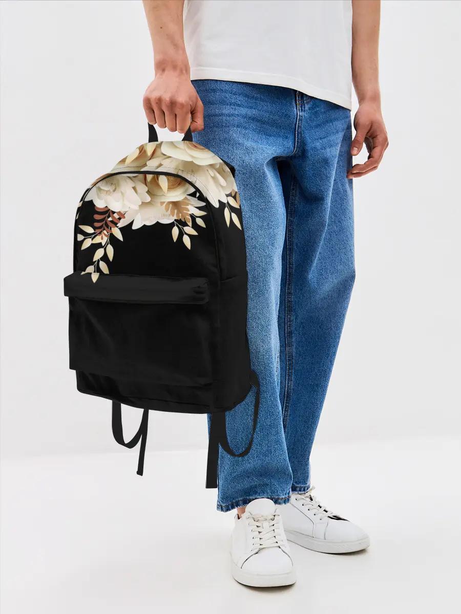 Рюкзак джинсовый / Золотые Цветы