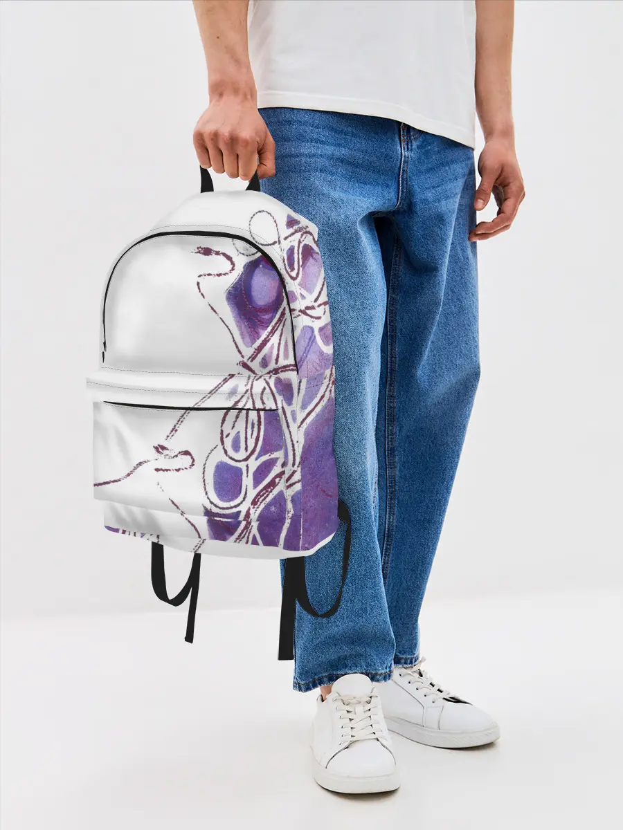 Рюкзак джинсовый / Фиолетовые нити