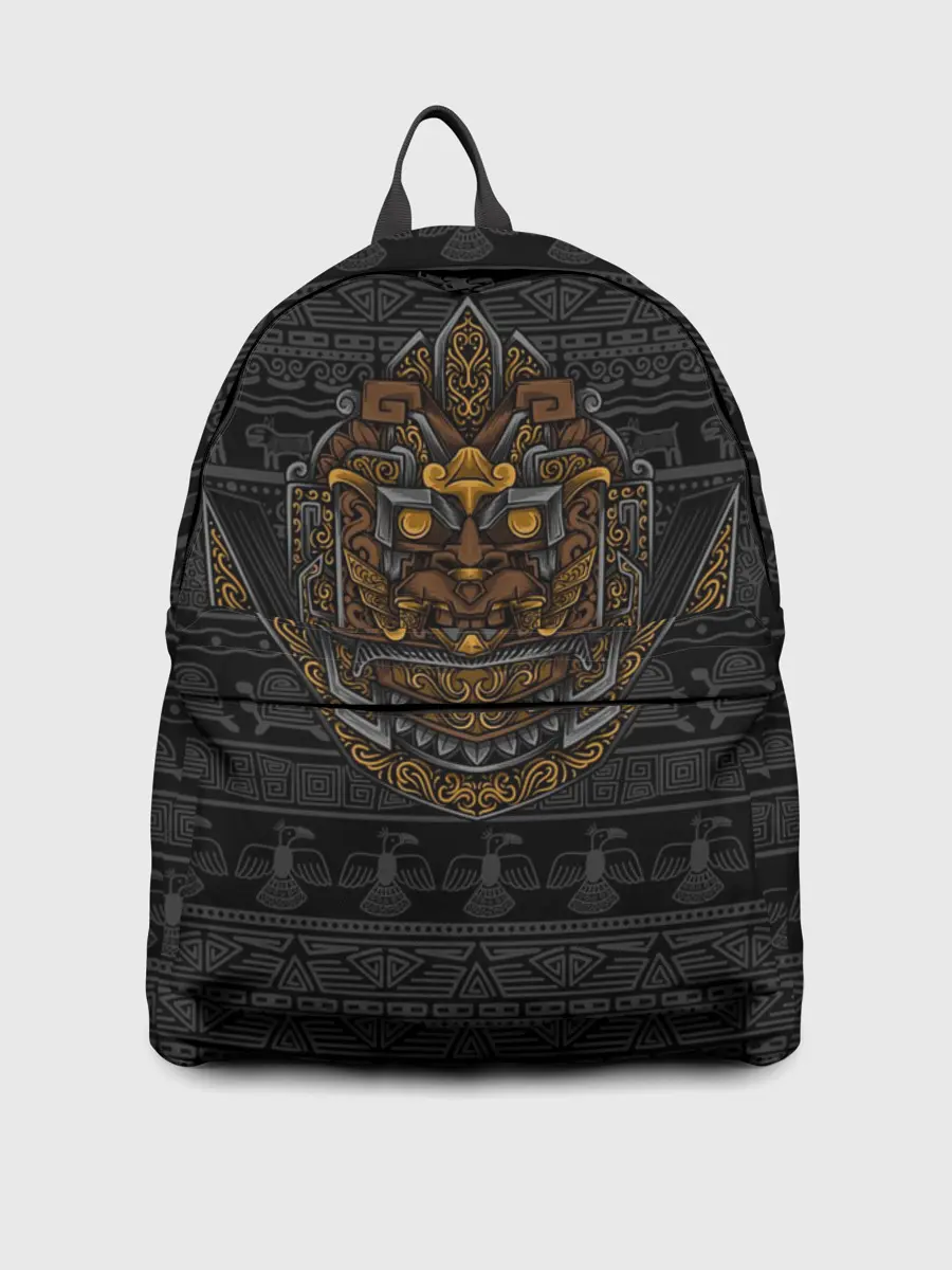 Рюкзак джинсовый / Ацтекский дракон из камня