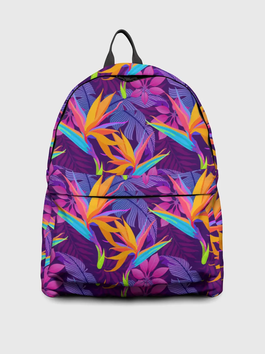 Рюкзак джинсовый / Тропические листья