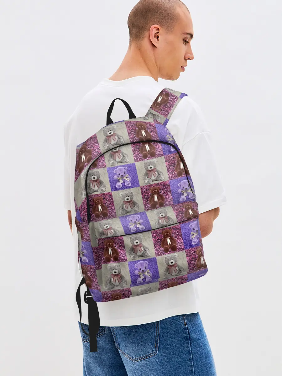 Рюкзак джинсовый / Медведи на ковре