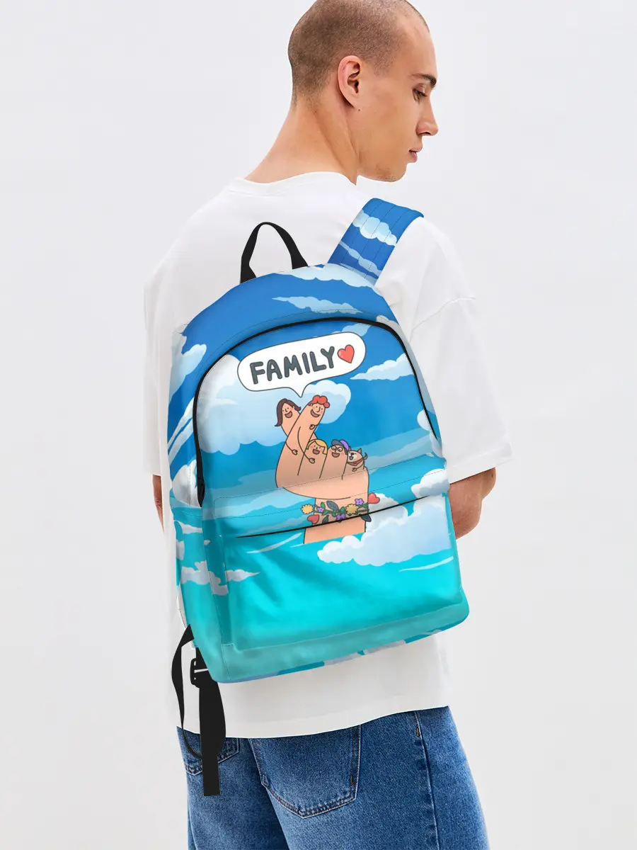 Рюкзак джинсовый / Семья это мир и любовь