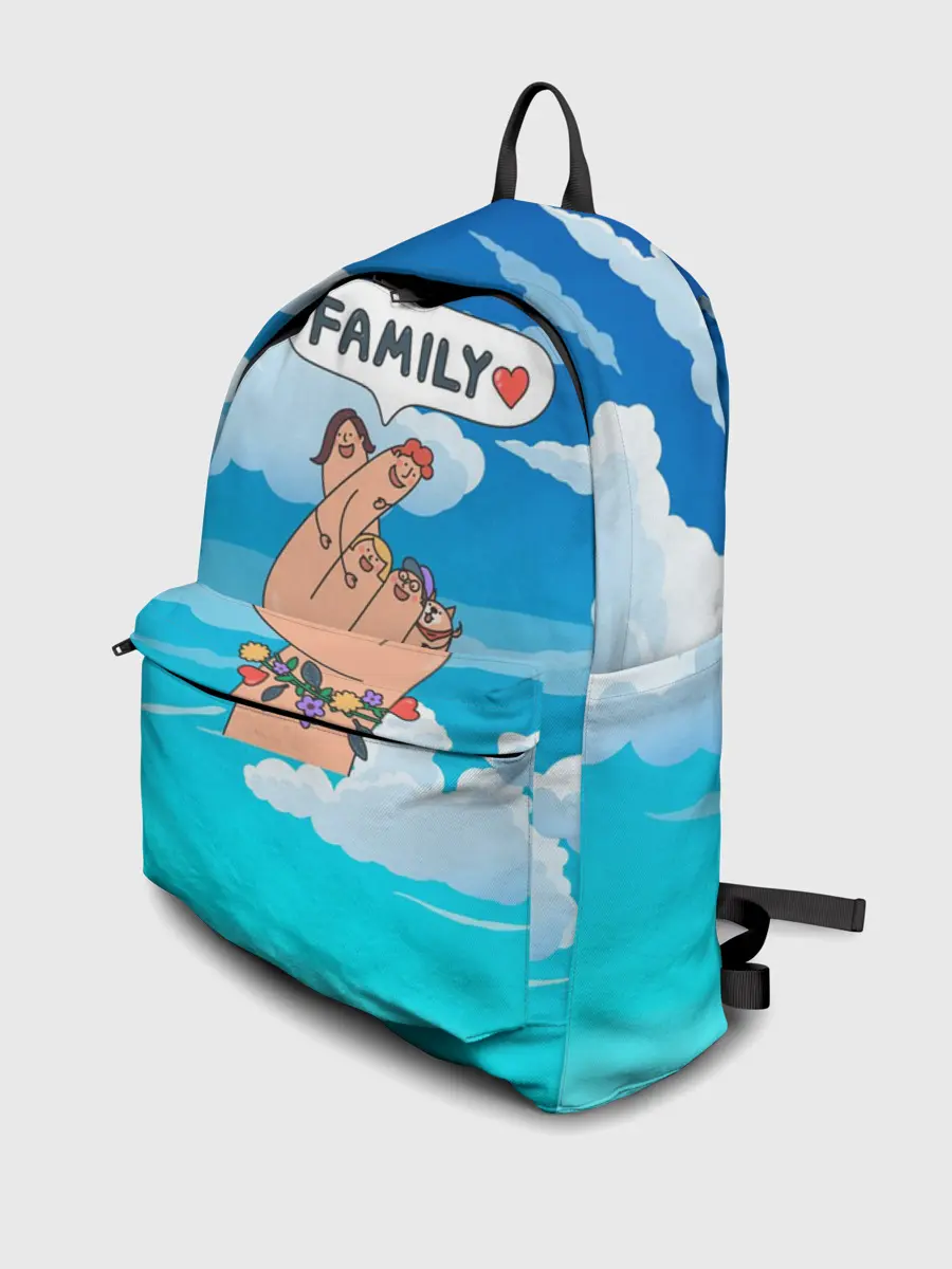 Рюкзак джинсовый / Семья это мир и любовь