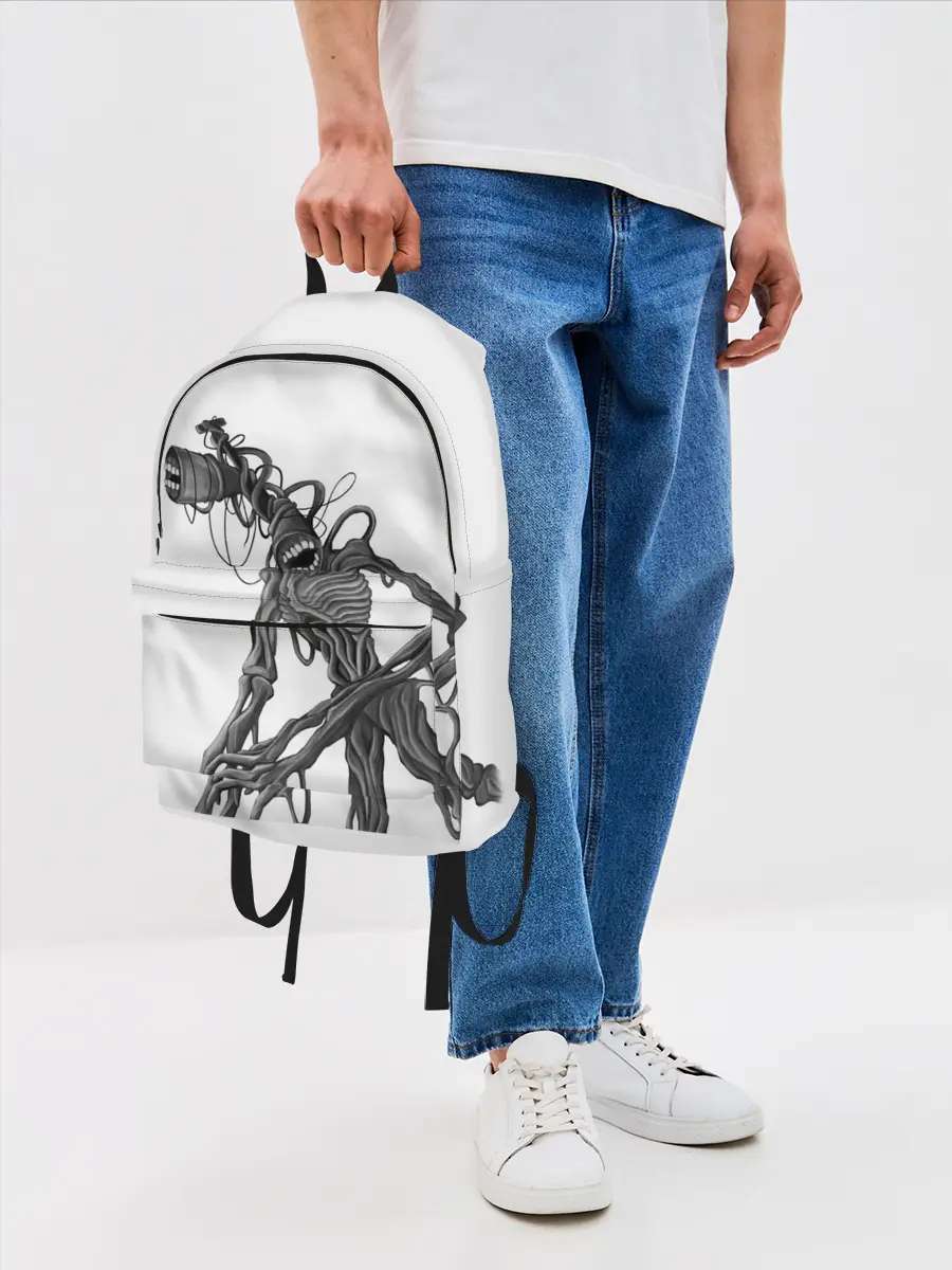 Рюкзак джинсовый / SIREN HEAD РИСУНОК