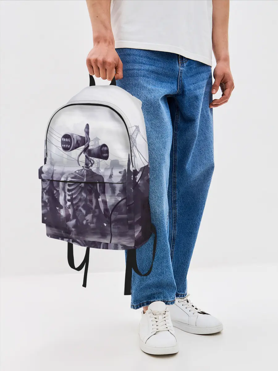 Рюкзак джинсовый / СИРЕНОГОЛОВЫЙ В ГОРОДЕ