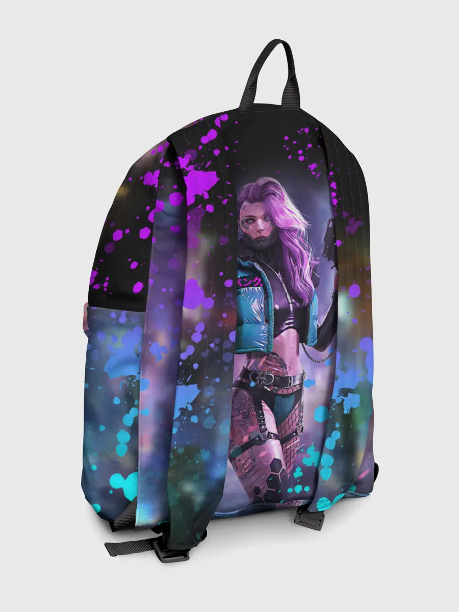 Рюкзак джинсовый / CYBERPUNK 2077 NEON | КИБЕРПАНК НЕОН