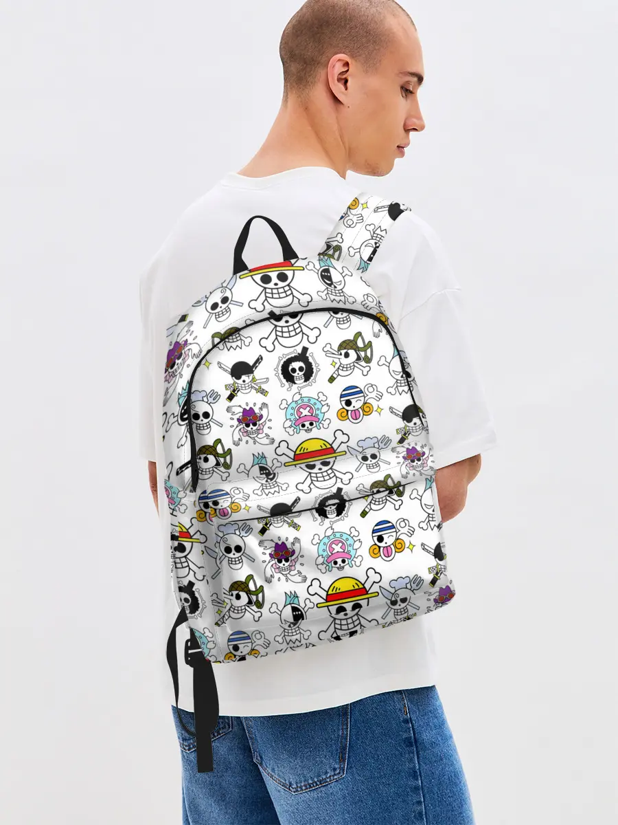 Рюкзак джинсовый / Веселые Роджеры пиратов Соломенной Шляпы