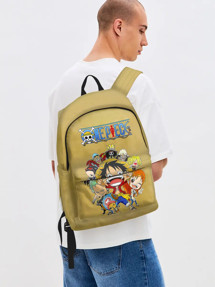 Рюкзак джинсовый / Персонажи One Piece. Большой куш