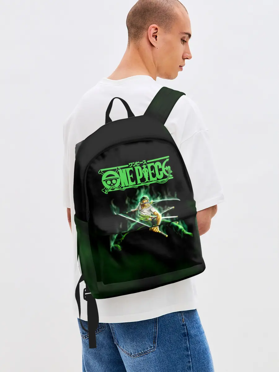 Рюкзак джинсовый / Огненный Ророноа Зоро | One Piece