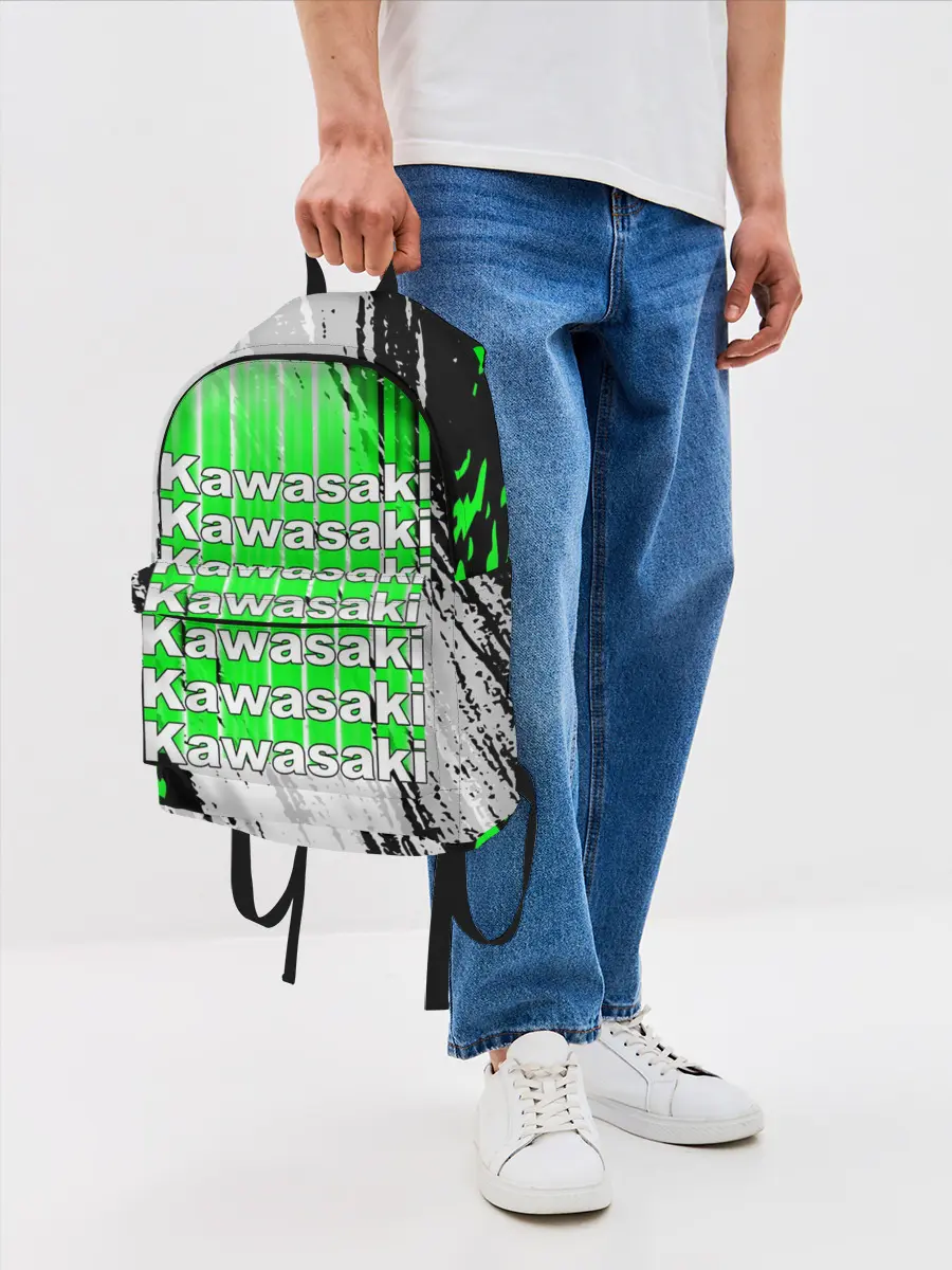 Рюкзак джинсовый / KAWASAKI / КАВАСАКИ / SPORT