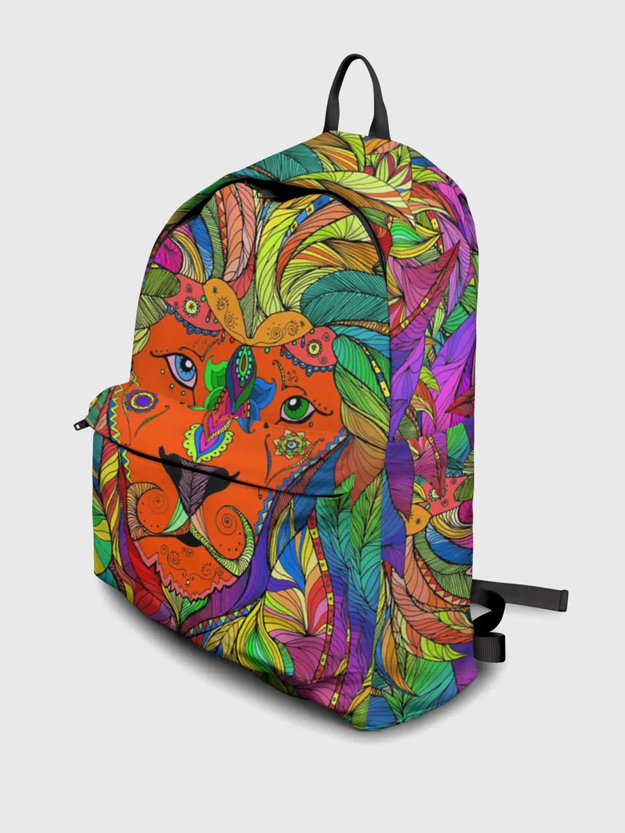 Рюкзак джинсовый / Лев шаман