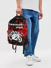 Рюкзак джинсовый / KAWASAKI NINJA / КАВАСАКИ